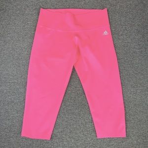 Hot Pink Adidas Work Out Capris, Size Large